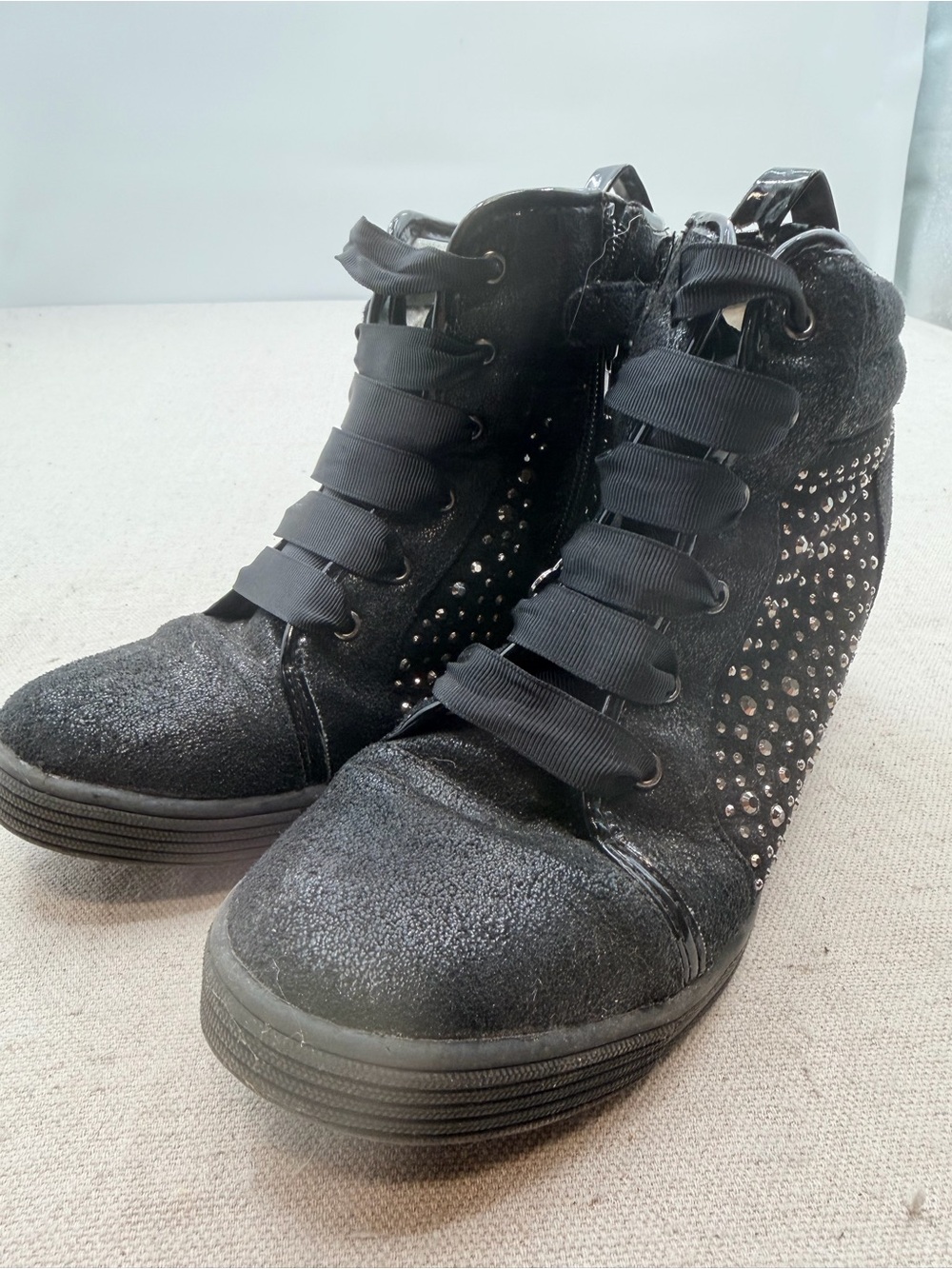 Stuart Weitzman Vance Wedge Rhinestone Sneakers